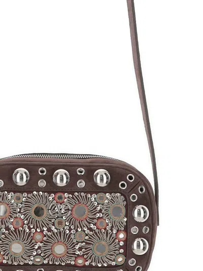 Valentino Mirror-embellished Stud-detailed Shoulder Bag
