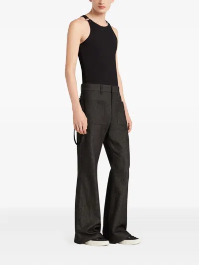 Courrèges Two-pocket Bootcut Jeans In Black