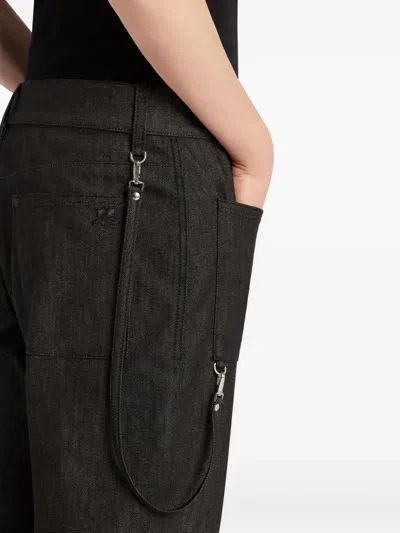 Courrèges Two-pocket Bootcut Jeans In Black