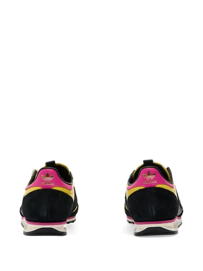Adidas Originals Womens Yellow Core Black Sl 72 Leather Low-top Trainers