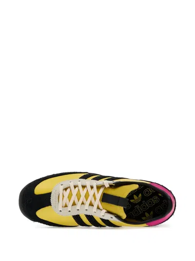 Adidas Originals Womens Yellow Core Black Sl 72 Leather Low-top Trainers