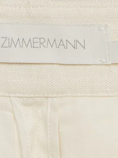 Pre-owned Zimmermann  Linen Pleated Trousers