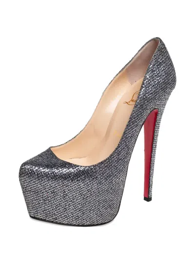 Pre-owned Christian Louboutin 150mm Daffodile Glittered Platform Pumps