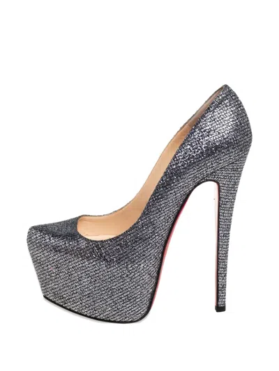 Pre-owned Christian Louboutin 150mm Daffodile Glittered Platform Pumps