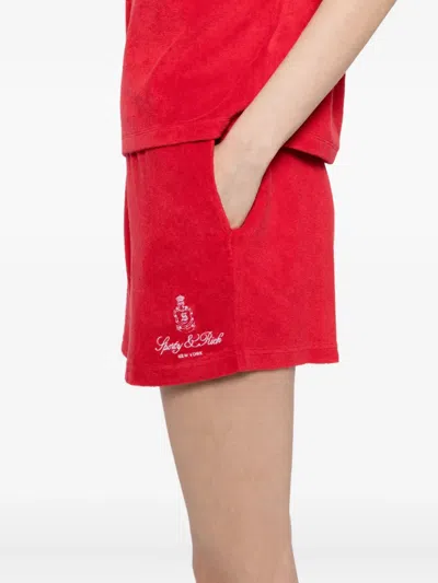 Sporty And Rich Vendome Terry Shorts In Red