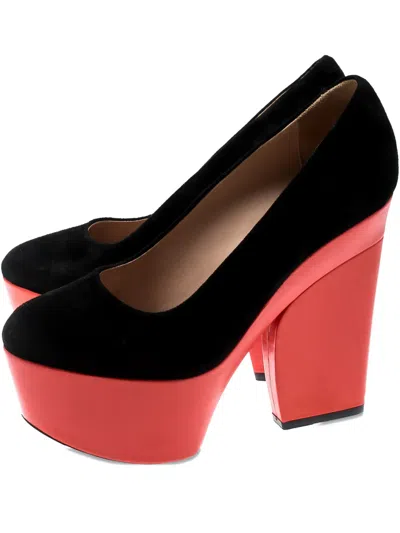 Pre-owned Celine 140mm Suede Platform Pumps