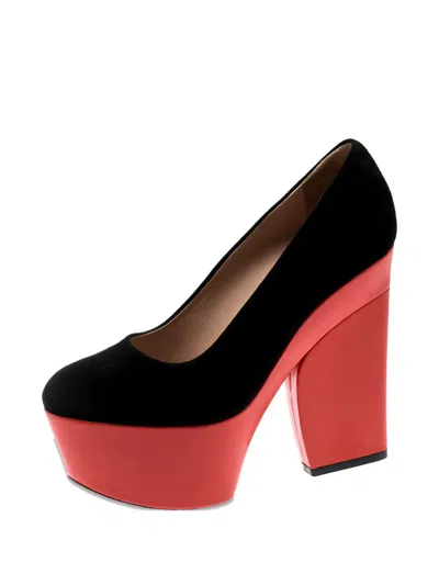 Pre-owned Celine 140mm Suede Platform Pumps
