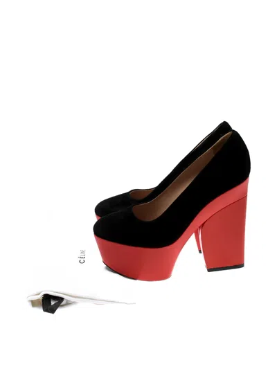 Pre-owned Celine 140mm Suede Platform Pumps