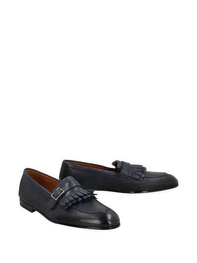 Doucal's Fringed Buckle Loafers In Black