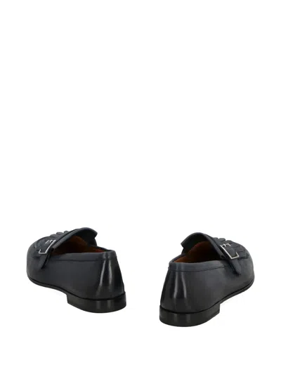Doucal's Fringed Buckle Loafers In Black
