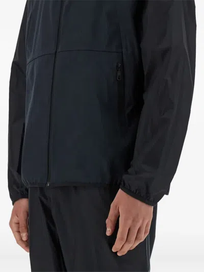 Hugo Boss Hooded Panelled Windbreaker In Blue