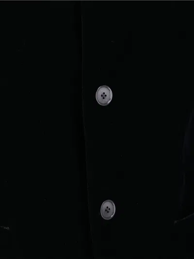 Giorgio Armani Velvet Texture Front Pockets Long Sleeves In Black