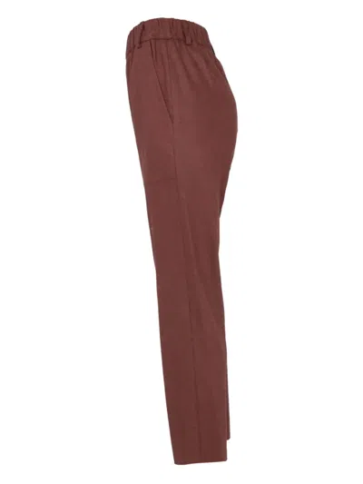 Alysi Elastic-waistband Pocket Trousers In Brown