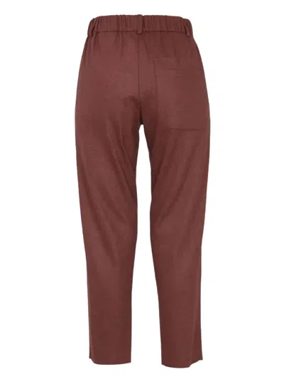 Alysi Elastic-waistband Pocket Trousers In Brown