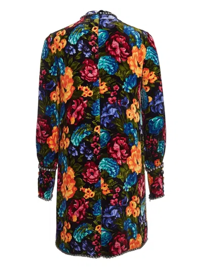 Pre-owned Gucci Velvet Floral Bow Dress