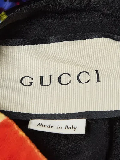 Pre-owned Gucci Velvet Floral Bow Dress