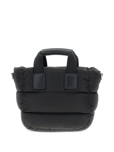 Moncler Borsa A Mano Caradoc Mini In Tessuto Nero Donna In Black