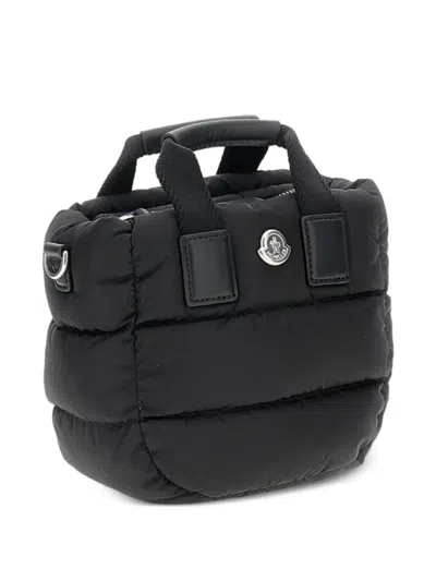 Moncler Borsa A Mano Caradoc Mini In Tessuto Nero Donna In Black