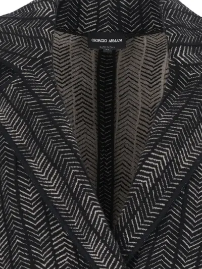Giorgio Armani Double-breasted Cashmere And Viscose Blazer In Black