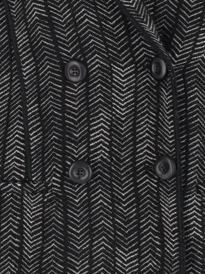 Giorgio Armani Double-breasted Cashmere And Viscose Blazer In Black