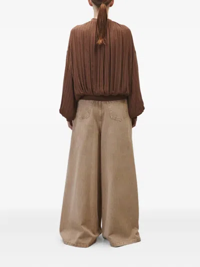Alysi Silk Bomber Jacket In Brown