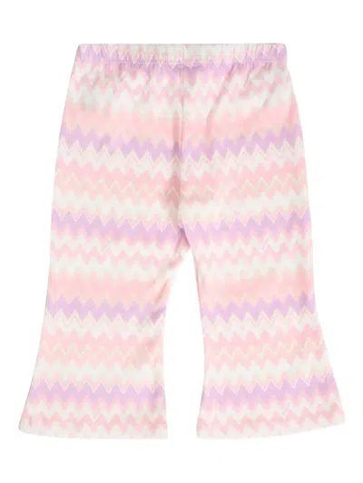 Missoni Zig-zag Flared Trousers In Pink