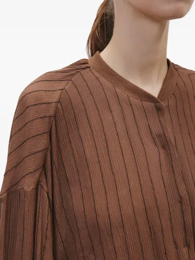 Alysi Silk Bomber Jacket In Brown