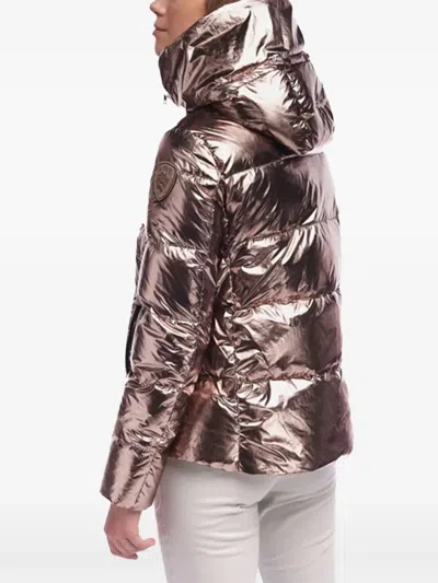 Blauer Metallic-effect Hooded Puffer Jacket In Metallic