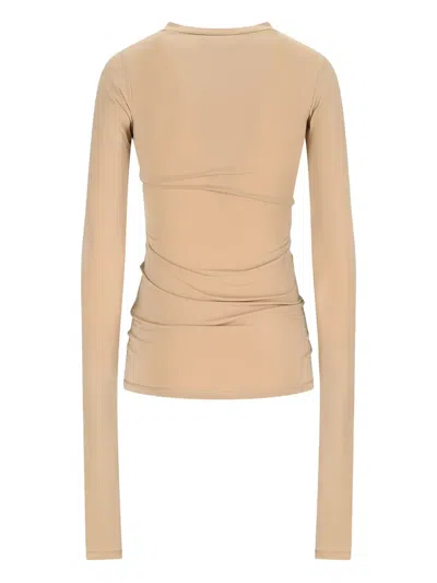 Darkpark Camren Long-sleeve Crew-neck Top In Brown