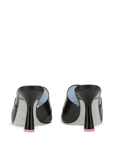 Chiara Ferragni 85 Mm Square-toe Heeled Sandals In Black