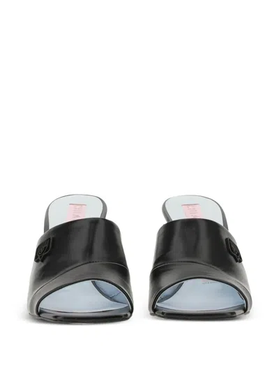 Chiara Ferragni 85 Mm Square-toe Heeled Sandals In Black