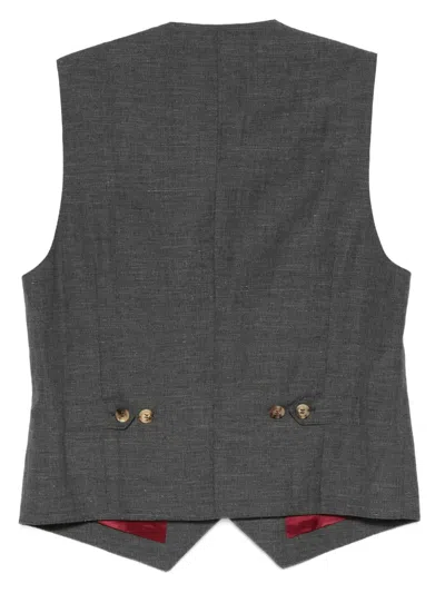 Brunello Cucinelli Button-fastening Waistcoat In Gray