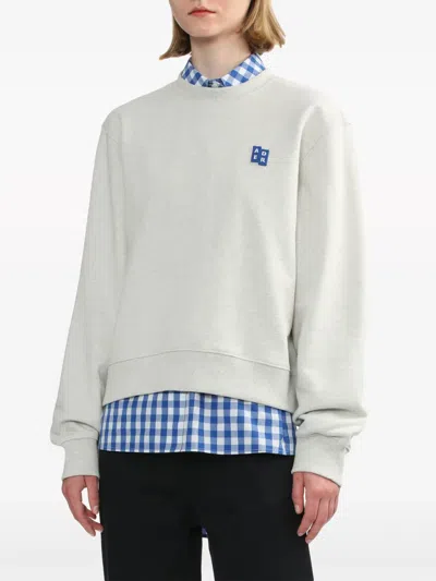 Ader Error Back-patch Cotton Sweatshirt In White