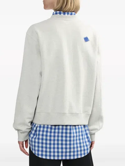 Ader Error Back-patch Cotton Sweatshirt In White