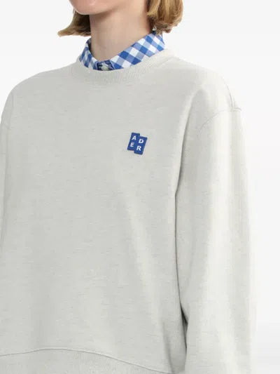 Ader Error Back-patch Cotton Sweatshirt In White