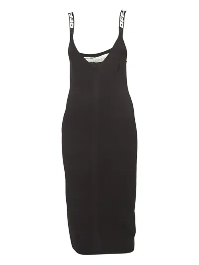 Pre-owned Off-white Logo-strap Fitted Dress