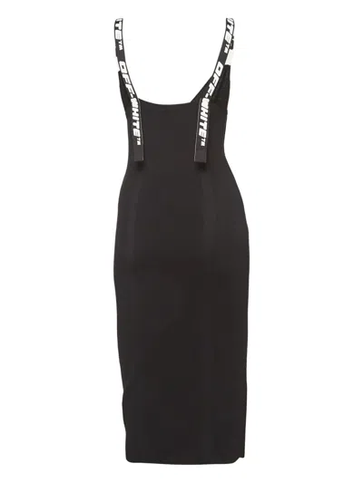 Pre-owned Off-white Logo-strap Fitted Dress