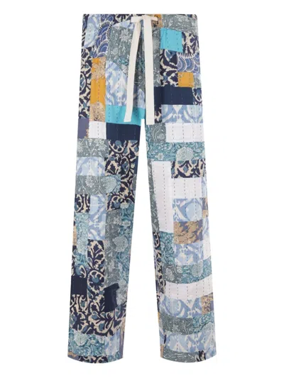 Kartik Research Patchwork Block-print Trousers In Multi