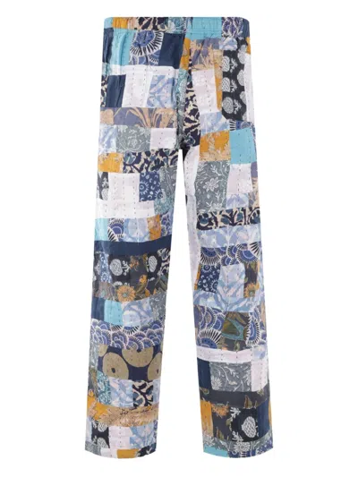 Kartik Research Patchwork Block-print Trousers In Multi