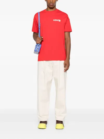Kenzo Crew Neck T-shirt Short Sleeves In Red