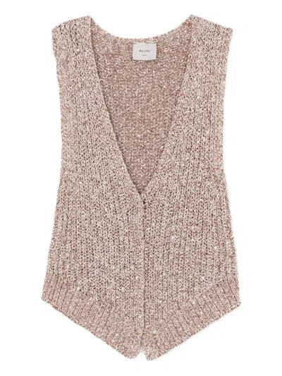 Alysi Sequin-embellished Vest In Neutral