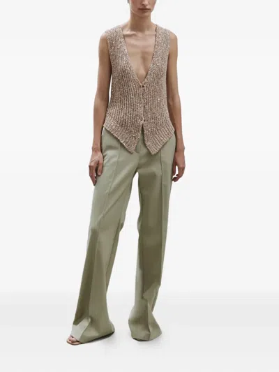 Alysi Sequin-embellished Vest In Neutral