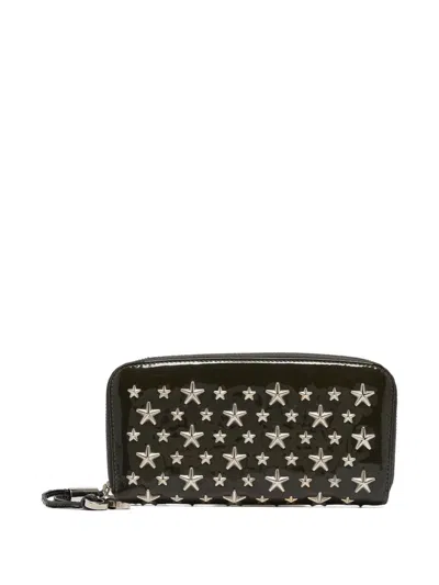 Pre-owned Jimmy Choo Star-embellished Patent-leather Wallet