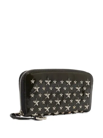 Pre-owned Jimmy Choo Star-embellished Patent-leather Wallet