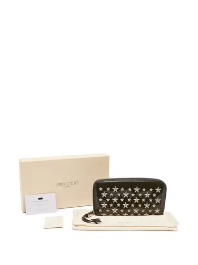 Pre-owned Jimmy Choo Star-embellished Patent-leather Wallet