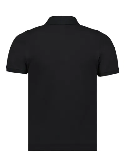 K-way Two-button Pique Polo Shirt In Black
