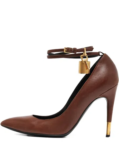 Pre-owned Tom Ford 110mm Lock-detail Leather Pumps