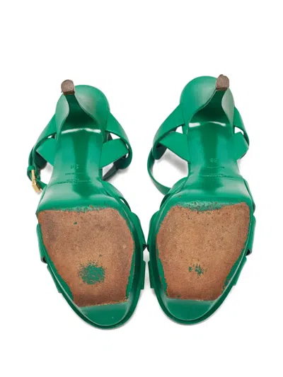 Pre-owned Saint Laurent 105mm Leather Platform Sandals