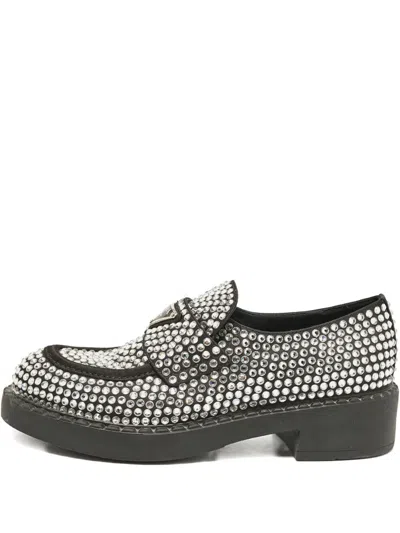 Pre-owned Prada Crystal-embellished Loafers