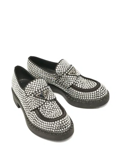 Pre-owned Prada Crystal-embellished Loafers